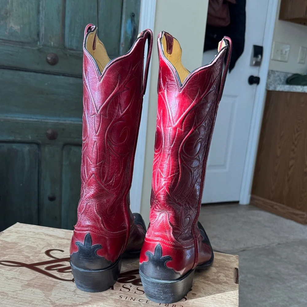 Lucchese Classics Handmade Box - Cream and Brown - Picture 3 of 5